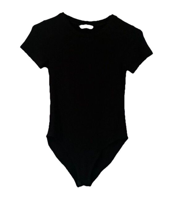 Mangopop Tops - Mangopop Women's XS Short Sleeve Black Bodysuit Snap